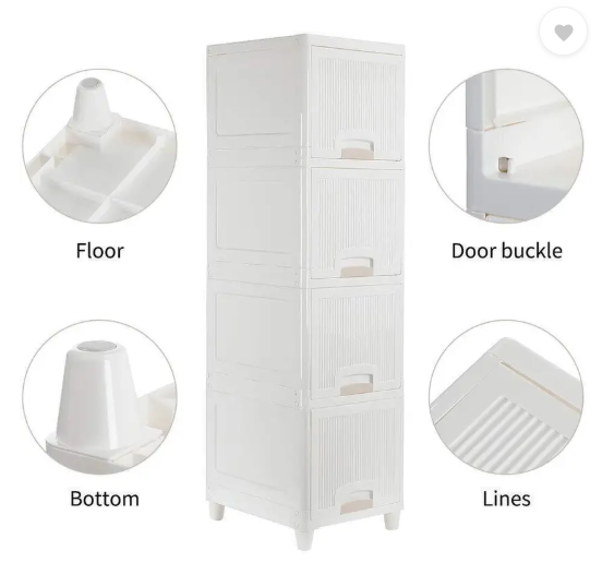 Jayci Mart Plastic Kitchen Cabinet (Finish Color - White, Pre-assembled)