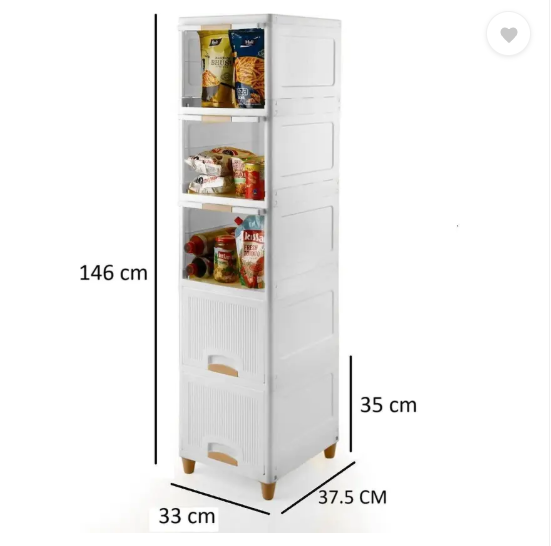 Jayci Mart Plastic Kitchen Cabinet (Finish Color - White, Pre-assembled)