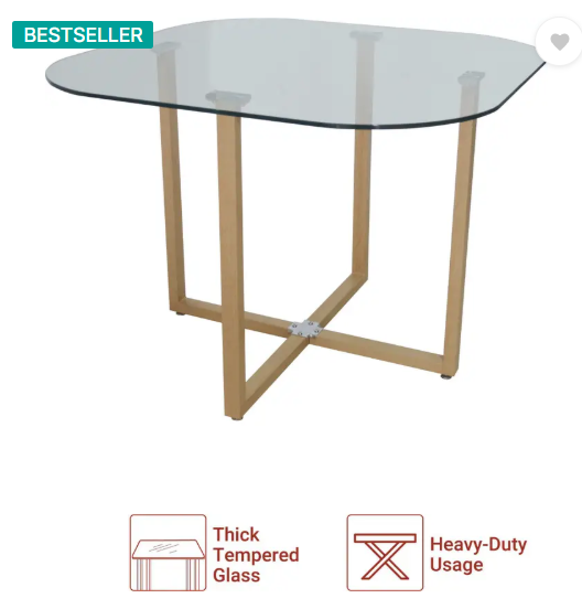 Flipkart Perfect Homes Atiu Metal 4 Seater Dining Set  (Finish Color -Midnight Black, Knock Down)
