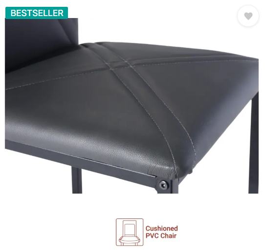 Flipkart Perfect Homes Luzon Metal 6 Seater Dining Set  (Finish Color -Midnight Black, Knock Down)