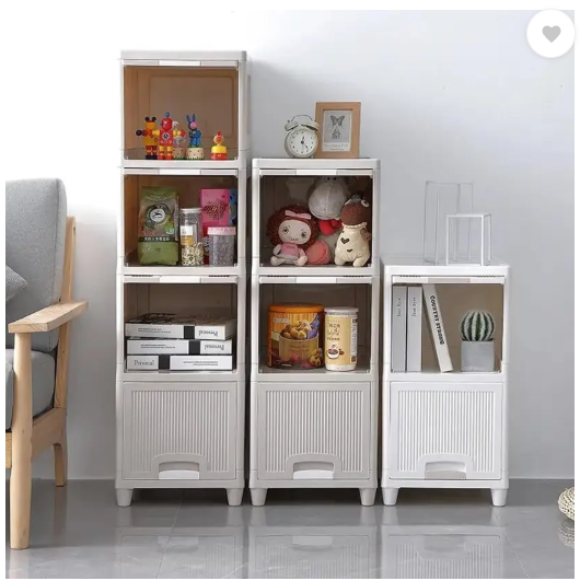 Shiswa Foldable 6-Tier Clothes Storage Rack & Organizer for Wardrobe & Drawers Plastic Free Standing Cabinet (Finish Color - White, DIY(Do-It-Yourself))