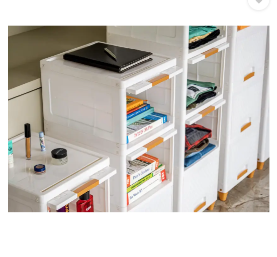 Shiswa Foldable 2-Tier Clothes Storage Rack & Organizer for Wardrobe & Drawers Plastic Free Standing Cabinet (Finish Color - White, DIY(Do-It-Yourself))