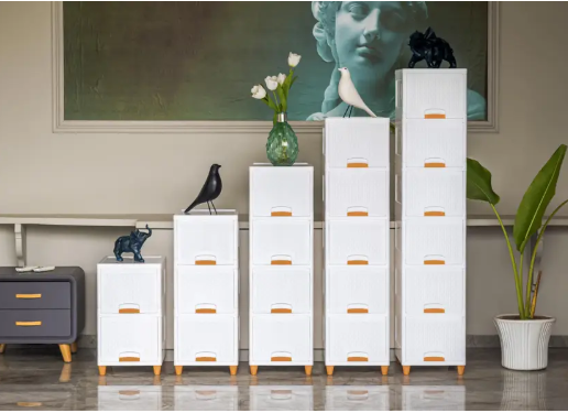 Shiswa Foldable 2-Tier Clothes Storage Rack & Organizer for Wardrobe & Drawers Plastic Free Standing Cabinet (Finish Color - White, DIY(Do-It-Yourself))