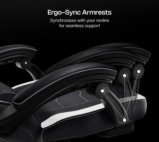 GREEN SOUL Blade Ergonomic Gaming Chair|Multi-Functional Computer Chair|Ergo Sync Armrest Gaming Chair  (Black, White)