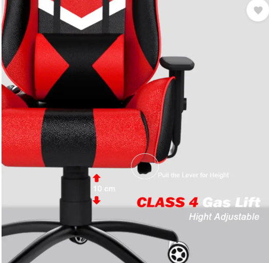 ASE Gaming Gold Series Ergonomic Gaming Chair with Head & Lumbar Pillow Gaming Chair  (Red)