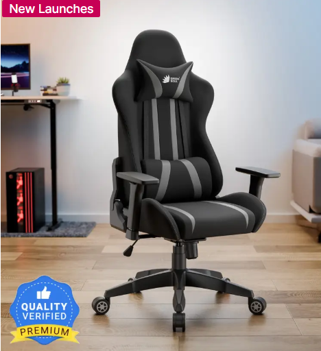GREEN SOUL Beast Gaming Ergonomic|Gaming & WFH|3D Armrest|180 Recline Gaming Chair Gaming Chair  (Black, Grey)