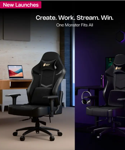 GREEN SOUL Monster Ult. (S) Multi-Functional Ergonomic Chair|Gaming & WFH|Supreme Comfort Gaming Chair  (Black)