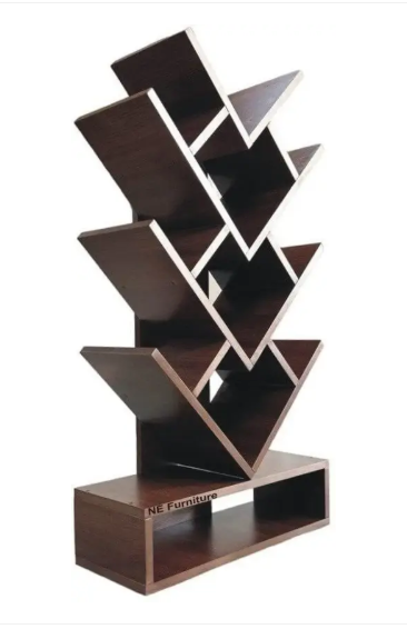 sbf furniture Tree Bookshelf 5-Shelf Floor Standing Bookcase Free Standing Engineered Wood Open Book Shelf  (Finish Color - Brown, DIY(Do-It-Yourself))