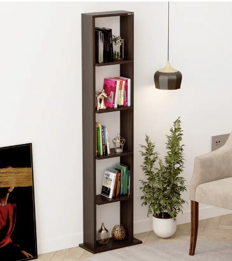 BLUEWUD Walten Engineered Wood Open Book Shelf  (Finish Color - Wenge, DIY(Do-It-Yourself))