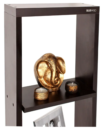 BLUEWUD Walten Engineered Wood Open Book Shelf  (Finish Color - Wenge, DIY(Do-It-Yourself))