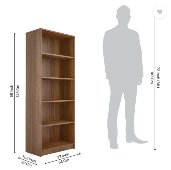 NEUDOT BRAVO Engineered Wood Open Book Shelf  (Finish Color - TEAK, Knock Down)