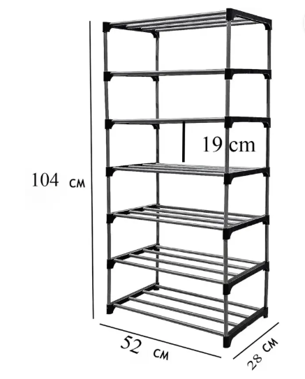 LOTSPEK 7 layer bookshelf for home office bookcase Plastic Open Book Shelf  (Finish Color - black, DIY(Do-It-Yourself))