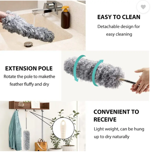 JHWOQU Bendable & Extendable Fan Cleaning Duster Cleaning Wipe
