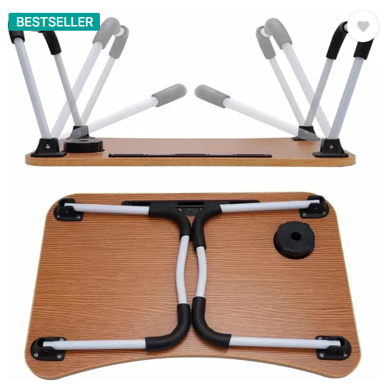 MITHILA Foldable multipurpose Table Wood Portable Laptop Table  (Finish Color - BLACK, Pre Assembled)