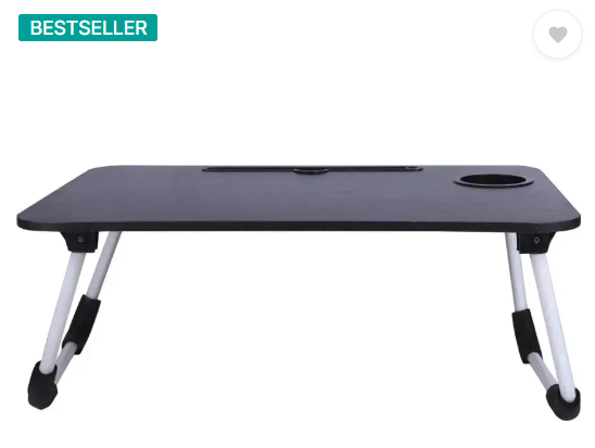 MITHILA Foldable multipurpose Table Wood Portable Laptop Table  (Finish Color - BLACK, Pre Assembled)