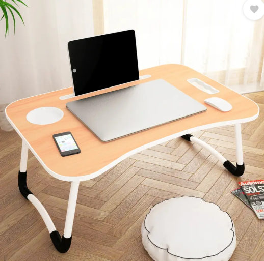 Story@home LT4001 Wood Portable Laptop Table  (Finish Color - Walnut, Pre Assembled)