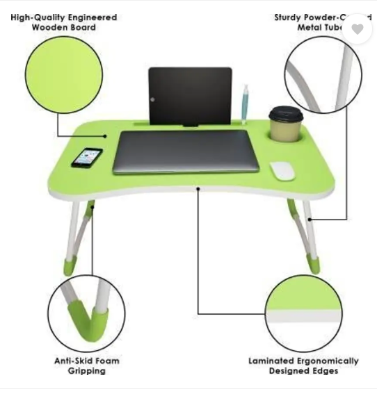 GIRGIT Foldable multipurpose Table Wood Portable Laptop Table  (Finish Color - Mattee, Pre Assembled)