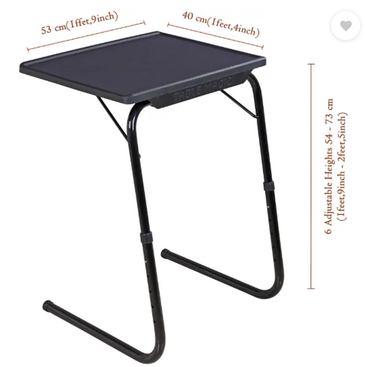 TABLE MAGIC Multipurpose Regular Midnight Black Metal Portable Laptop Table  (Finish Color - Midnight Black, DIY(Do-It-Yourself))