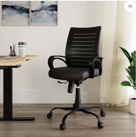 IAFA Diego Mid Back Ergonomic Office Chair Heavy Duty Black Metal Base 2 yr Warranty Mesh Office Arm Chair  (Black, DIY(Do-It-Yourself))