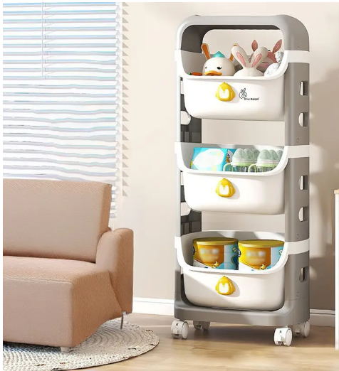 R for Rabbit Kiddo Korner Frosty | Wardrobe for Kids | Portable Storage Organizer PP Collapsible Wardrobe  (Finish Color - Grey White, DIY(Do-It-Yourself))