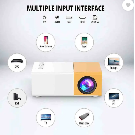 Hespa LED Mini Projector For Home Theatre (3000 lm / Remote Controller) Portable Projector  (Yellow)