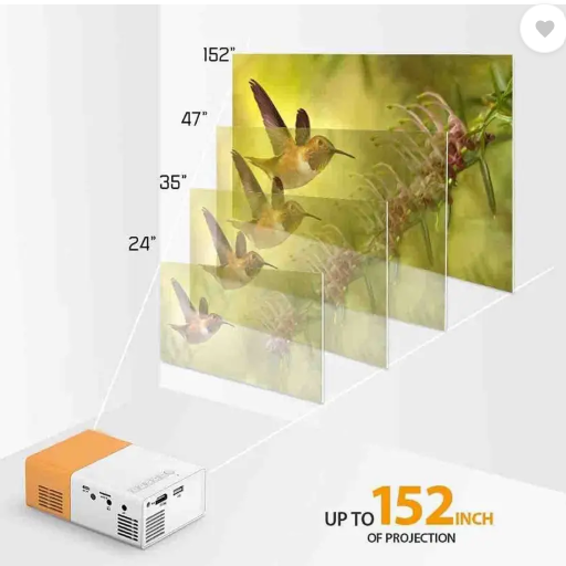 Hespa LED Mini Projector For Home Theatre (3000 lm / Remote Controller) Portable Projector  (Yellow)