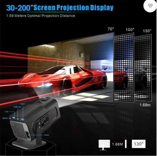 TOPPRO HY320 Mini 4K Support Native HD Android 11 WiFi 6/BT 5.0 Freestyle Auto Keystone (5000 lm / 1 Speaker / Wireless / Remote Controller) Portable Projector  (Black)