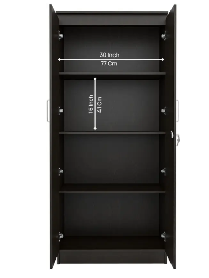 NEUDOT MONO Engineered Wood 2 Door Wardrobe (Finish Color - Wenge, Knock Down)
