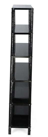 fiora Slotted Angle CRC Sheet 5 Shelves Multipurpose Storage Metal Open Book Shelf  (Finish Color - Black, DIY(Do-It-Yourself))
