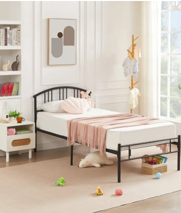 Vibrant Interior MOREHOUSE (6x3) Metal Single Bed  (Finish Color - BLACK, Delivery Condition - Knock Down)