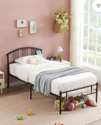 Vibrant Interior MOREHOUSE (6x3) Metal Single Bed  (Finish Color - BLACK, Delivery Condition - Knock Down)
