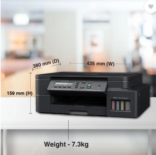 brother DCP-T525W All-in-One Refill Multi-function WiFi Color Ink Tank Printer (Borderless Printing) ideal for Home & Office Usage with 1 Additional Black Ink Bottle (5 Ink Bottles Included)
