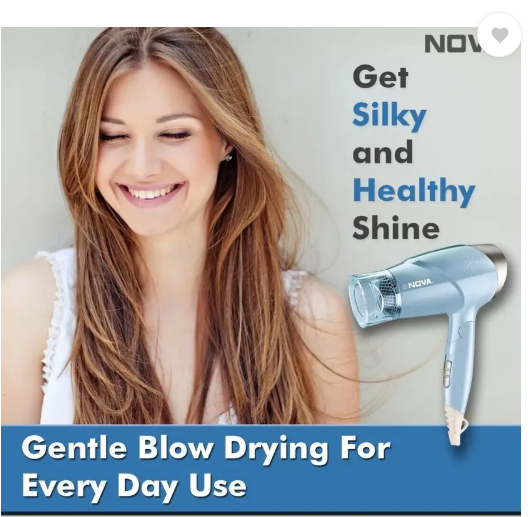 NOVA NHP 8203 Hair Dryer  (1400 W, Blue)
