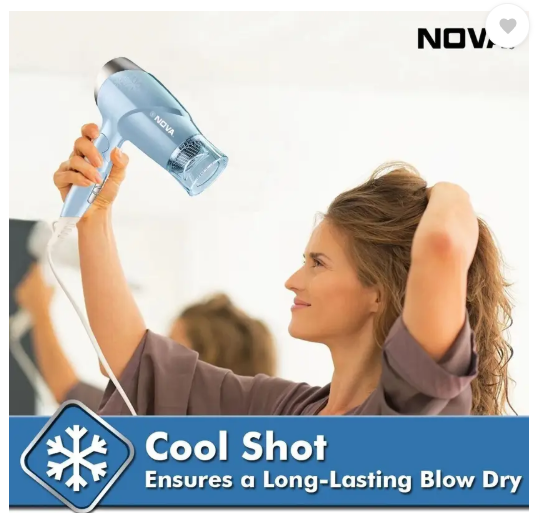 NOVA NHP 8203 Hair Dryer  (1400 W, Blue)