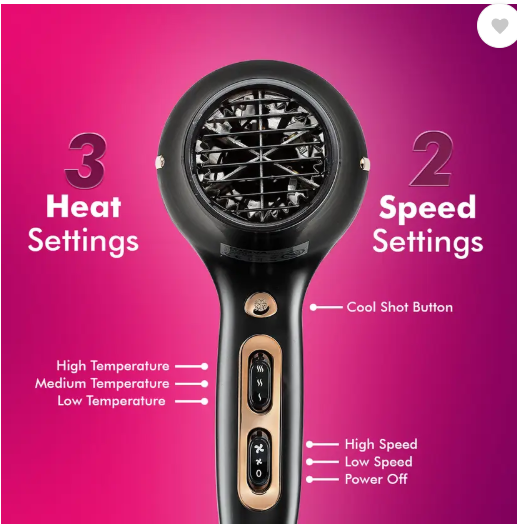 NOVA NHP 8213 Professional Hair Dryer  (1800 W, Black)