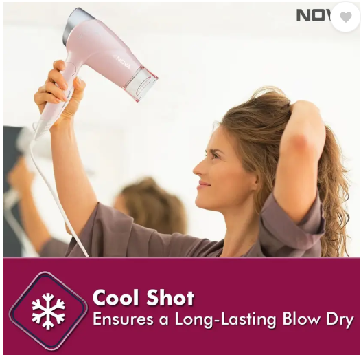 NOVA NHP 8202 Hair Dryer  (1400 W, Pink)