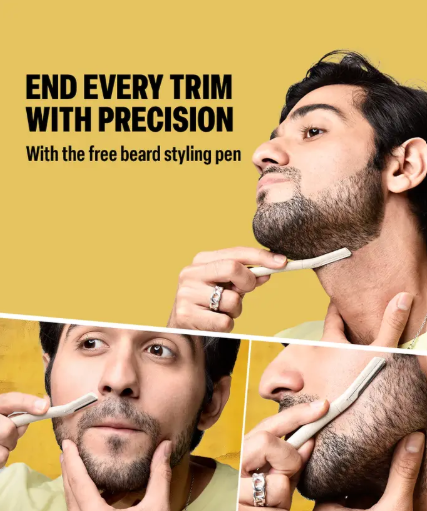 BOMBAY SHAVING COMPANY Flash Charging Men Beard Trimmer with Styling Pen Trimmer 120 min Runtime 38 Length Settings (Green)