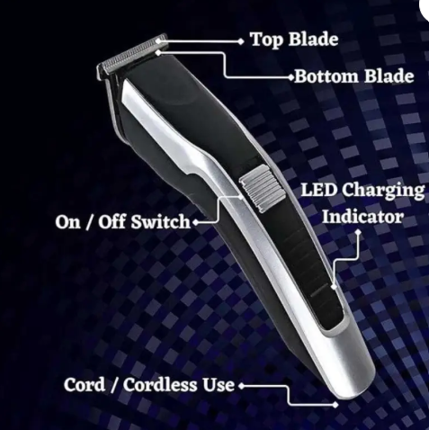 Dazzel Flex Hair Trimmer AT-538 Beard and Hair Clipper Fully Waterproof Trimmer 45 min Runtime 4 Length Settings (Grey, Black)