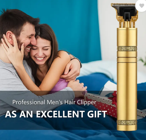 Misuhrobir Trimmer Men Beard Fully Waterproof Trimmer 60 min Runtime 5 Length Settings (Gold)