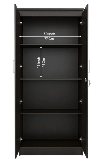 NEUDOT MONO Engineered Wood 2 Door Wardrobe (Finish Color - Wenge, Knock Down)