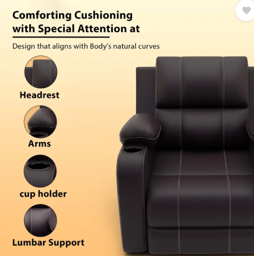 Flipkart Perfect Homes Leatherette Manual Recliner  (Finish Color - Brown, DIY(Do-It-Yourself))