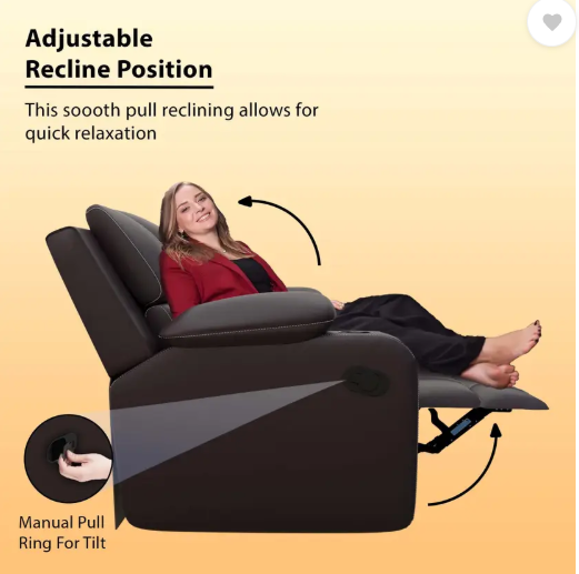 Flipkart Perfect Homes Leatherette Manual Recliner  (Finish Color - Brown, DIY(Do-It-Yourself))