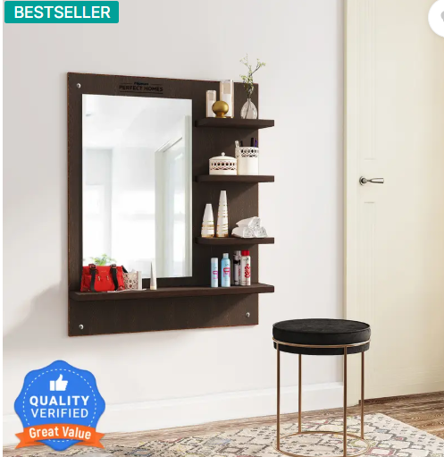 Flipkart Perfect Homes Grace Engineered Wood Dressing Table  (Finish Color - , Wenge, DIY(Do-It-Yourself))
