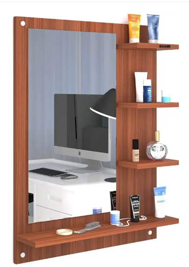 ONEDEEP Engineered Wood Dressing Table  (Finish Color - , Teak Natural, DIY(Do-It-Yourself))