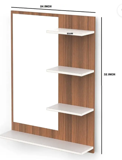 ONEDEEP Engineered Wood Dressing Table  (Finish Color - , Teak Natural, DIY(Do-It-Yourself))