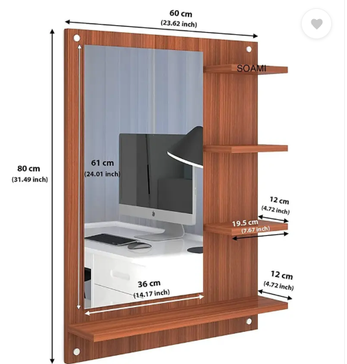 ONEDEEP Engineered Wood Dressing Table  (Finish Color - , Teak Natural, DIY(Do-It-Yourself))