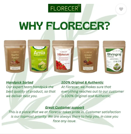 FLORECER Amla,Reetha,Shikakai,Bhringraj and Hibiscus Powder for Hair (Each 50 Gram)  (250 g)