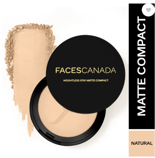 FACES CANADA Weightless Stay Matte Powder | Oil Control Compact  (Natural, 9 g)