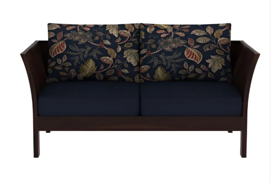 Ratandhara Furniture Solid sheesham Wooden 2 Seater Sofa for Living Room & Office | Fabric 2 Seater Sofa  (Finish Color - Walnut Finish3, DIY(Do-It-Yourself))