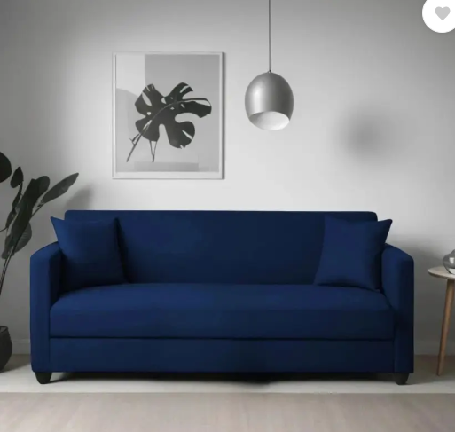 Apostate Morris 3 Seater Sofa set for Living Room Fabric 3 Seater Sofa  (Finish Color - Navy Blue, Pre-assembled)